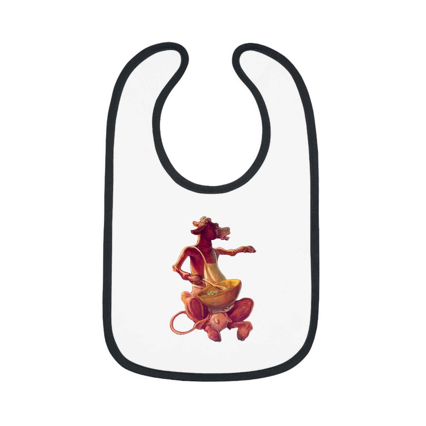 Baby Contrast Trim Jersey Bib Purple Cow chef