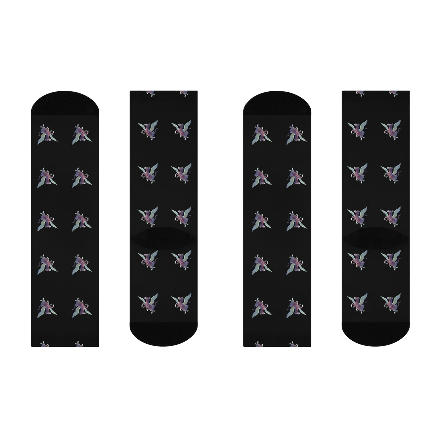 Purple Cow Pegasus - Cushioned Crew Socks