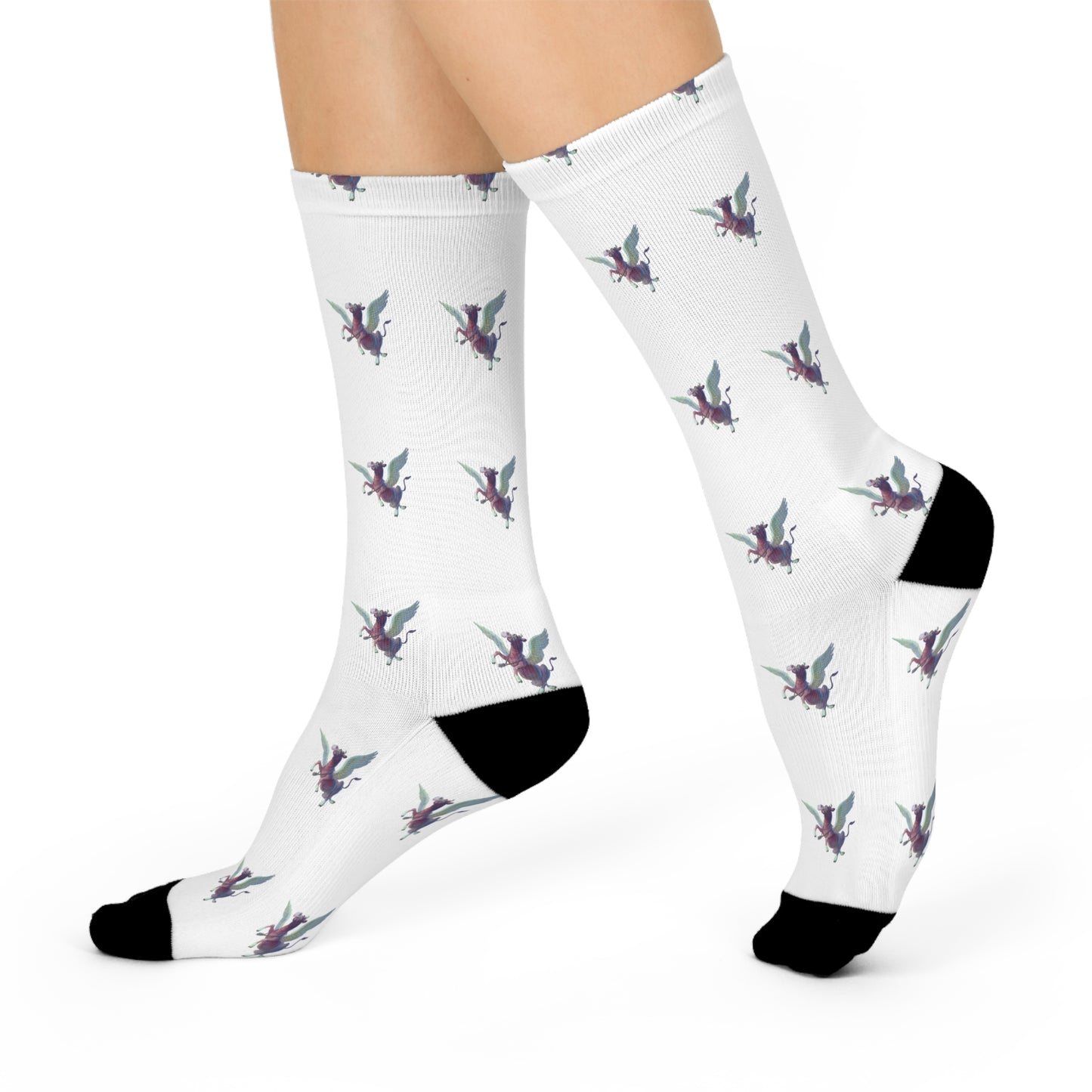 Purple Cow Pegasus - Cushioned Crew Socks