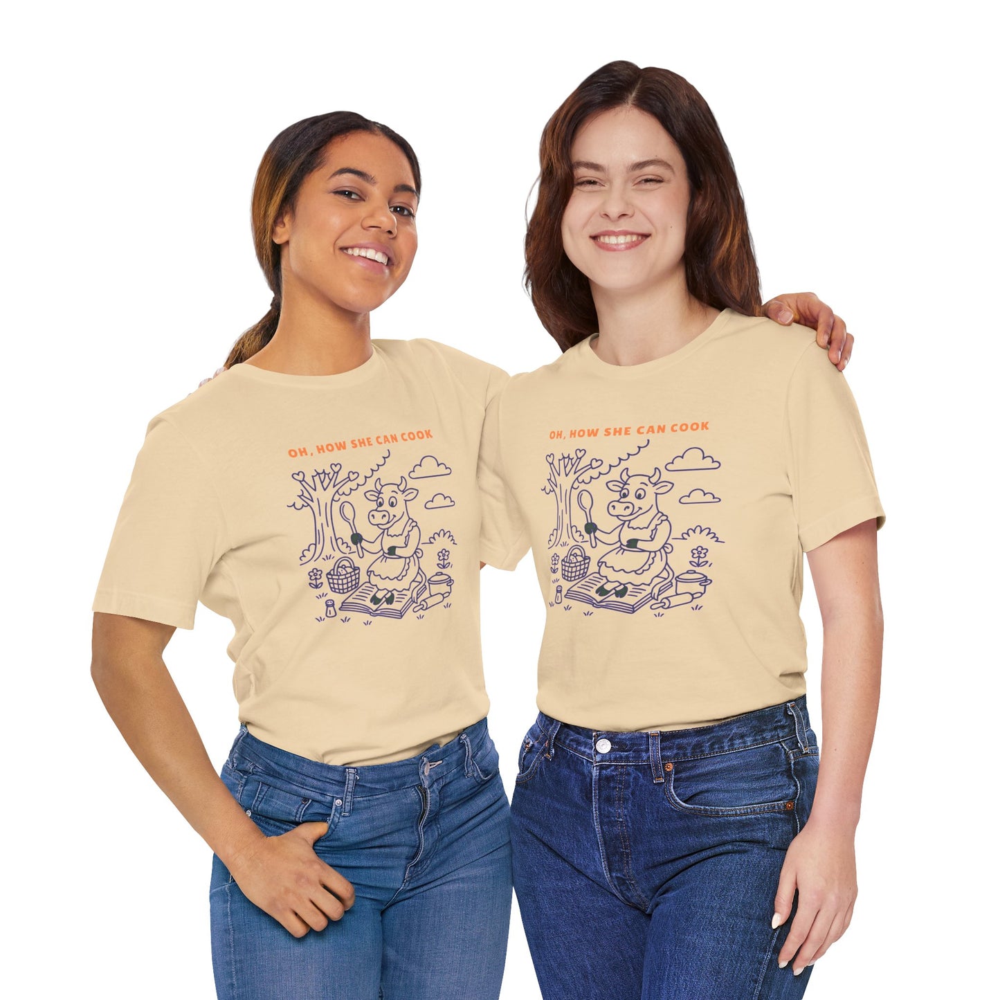 Oh, How She Can Cook Purple Cow T-Shirt
