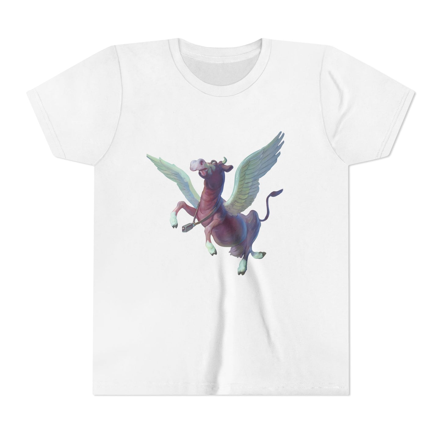 Pegasus flying Purple Cow youth T-Shirt