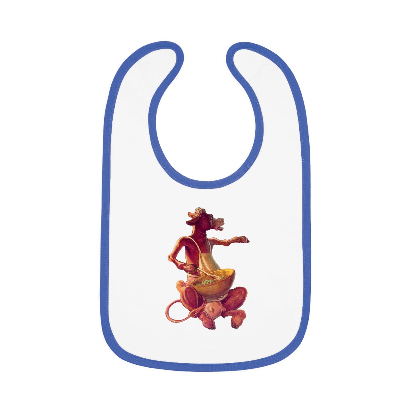 Baby Contrast Trim Jersey Bib Purple Cow chef