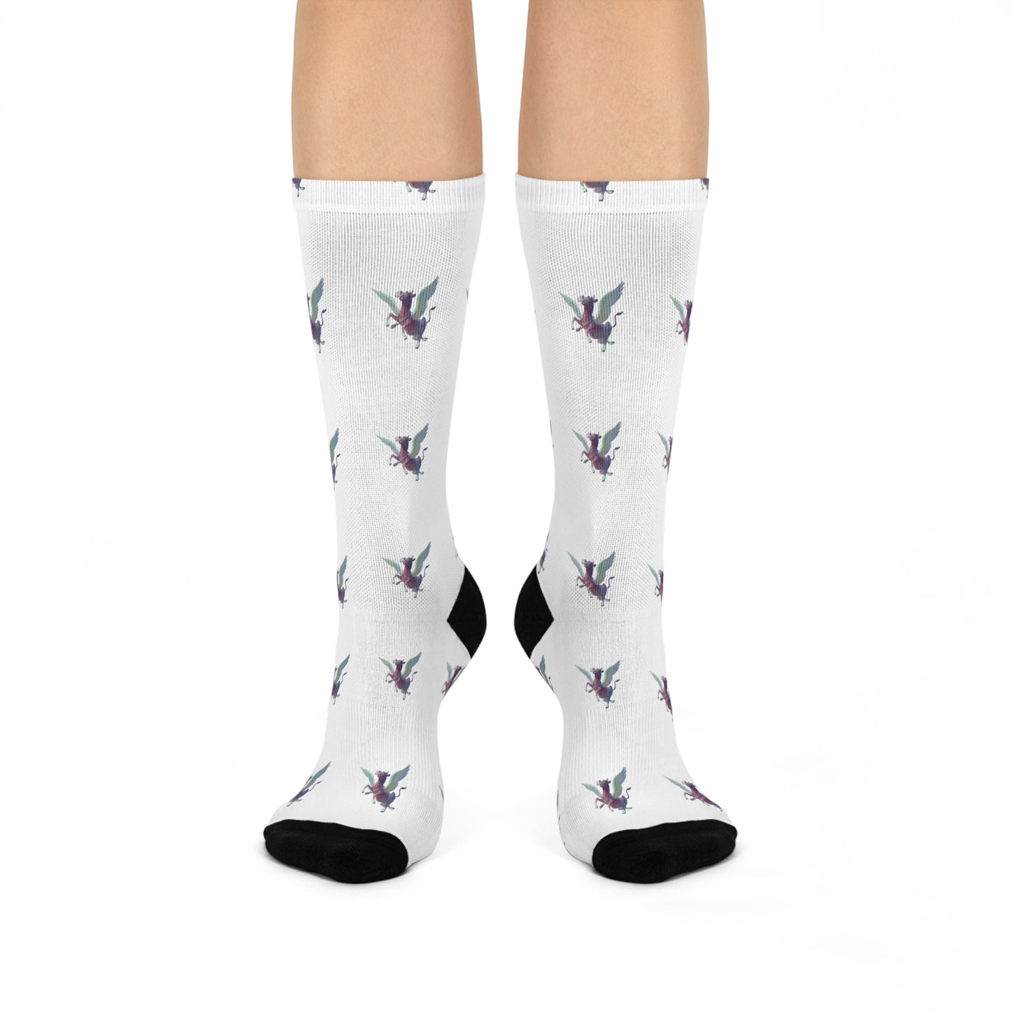 Purple Cow Pegasus - Cushioned Crew Socks