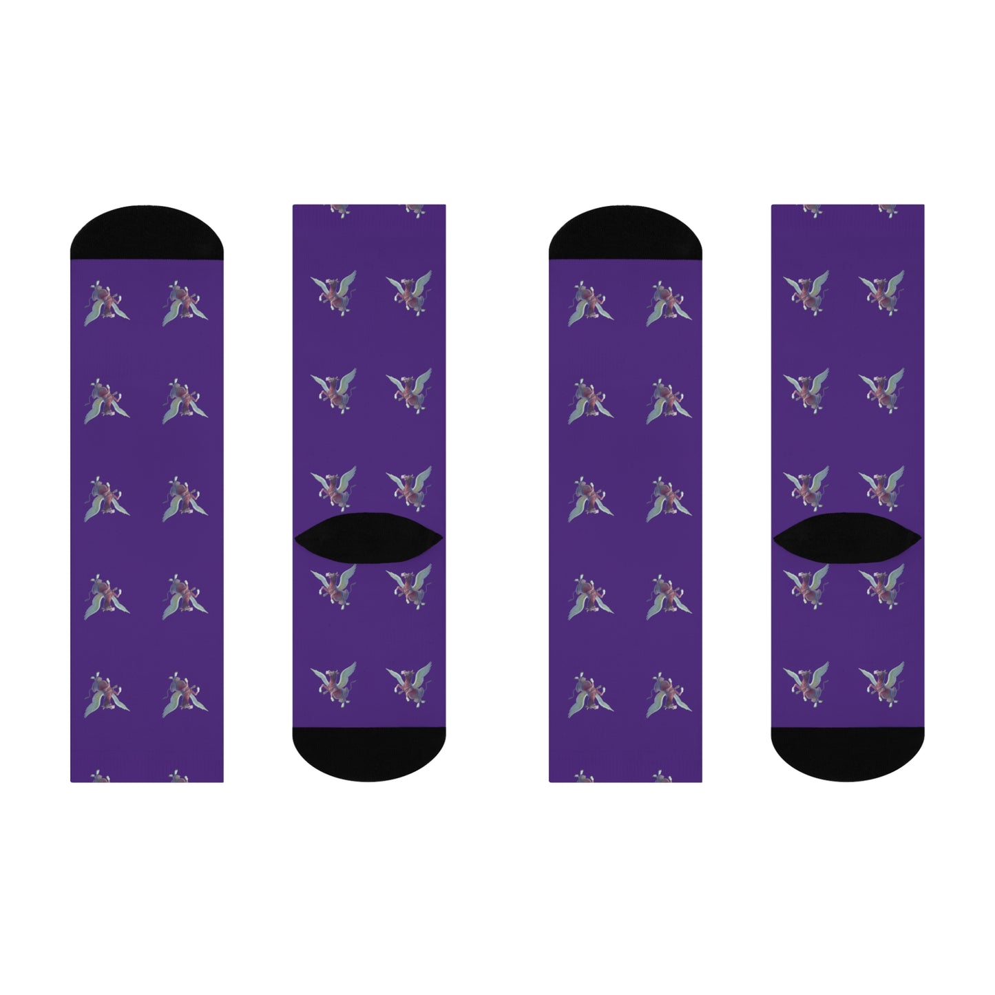 Purple Cow Pegasus - Cushioned Crew Socks