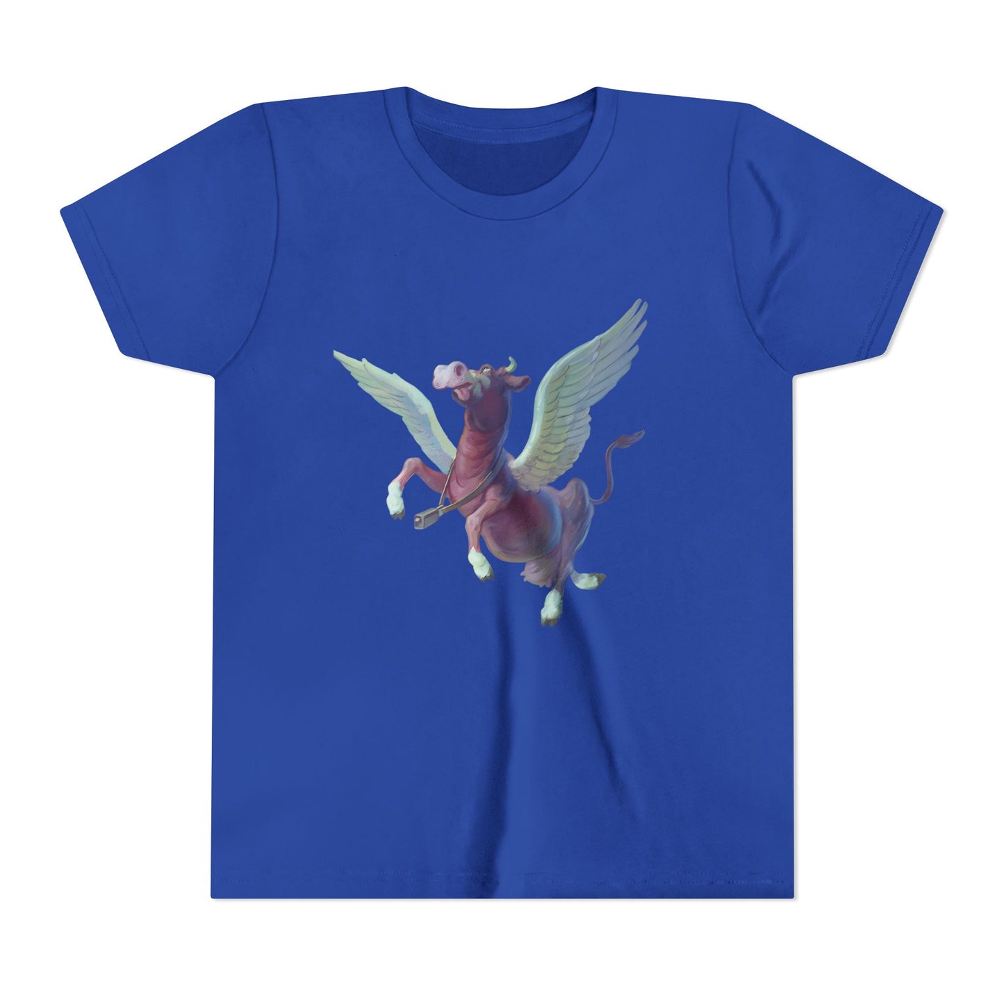 Pegasus flying Purple Cow youth T-Shirt