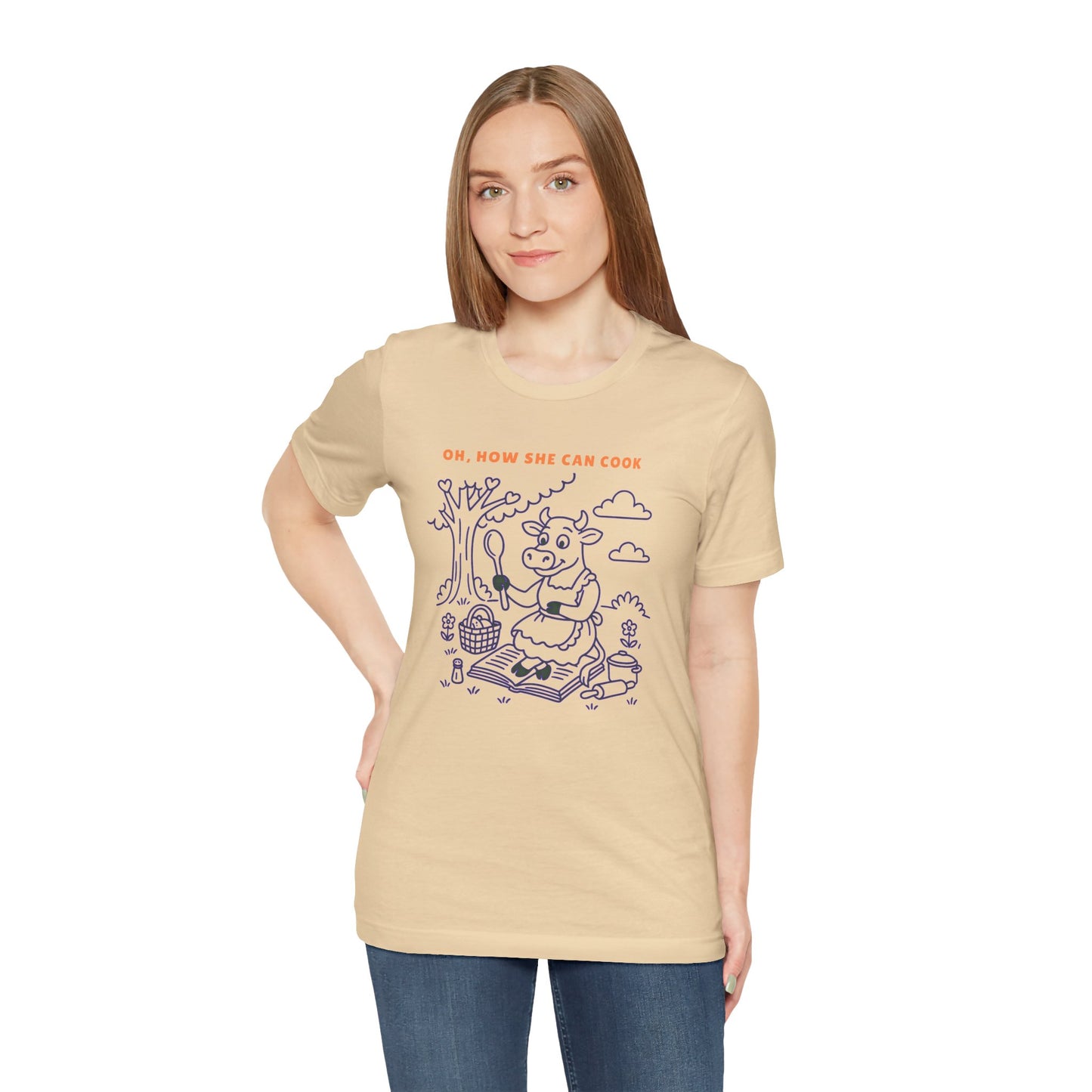 Oh, How She Can Cook Purple Cow T-Shirt