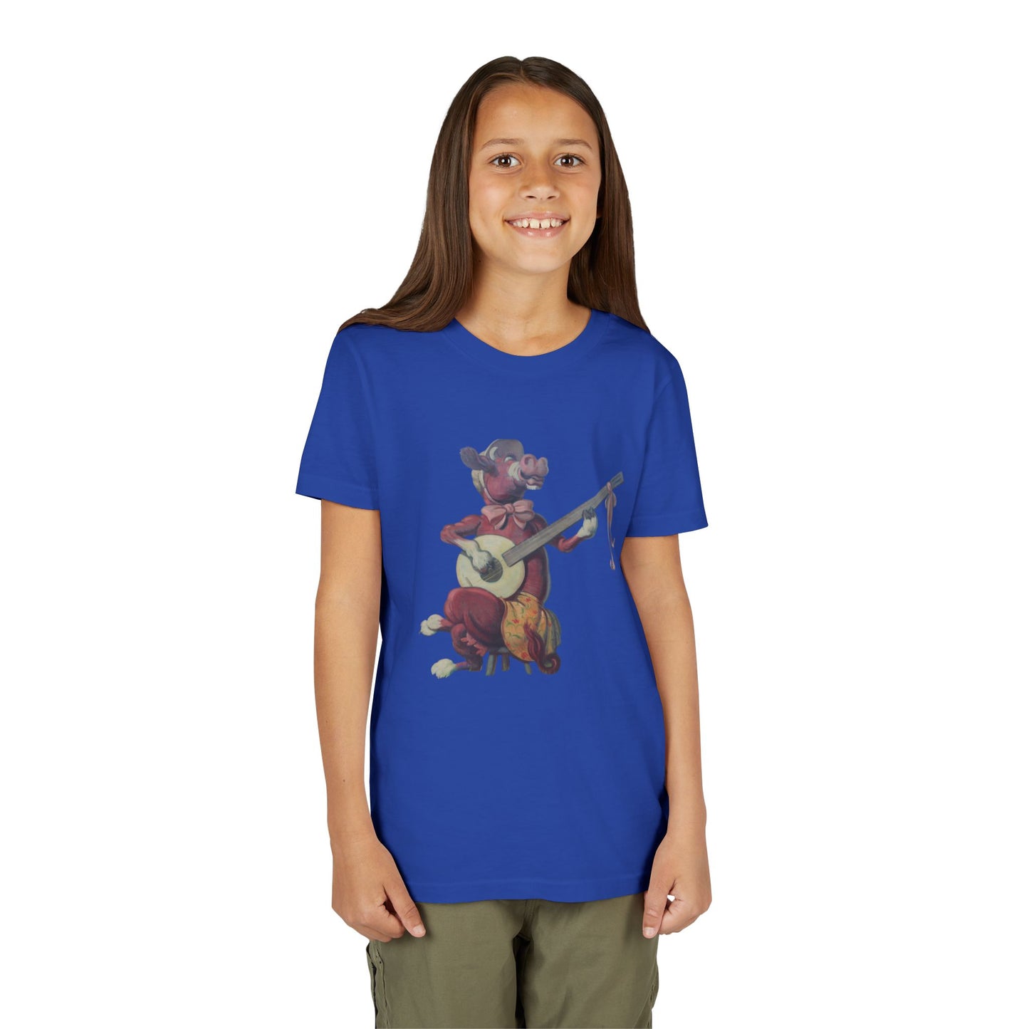 Purple Cow banjo player youth T-Shirt