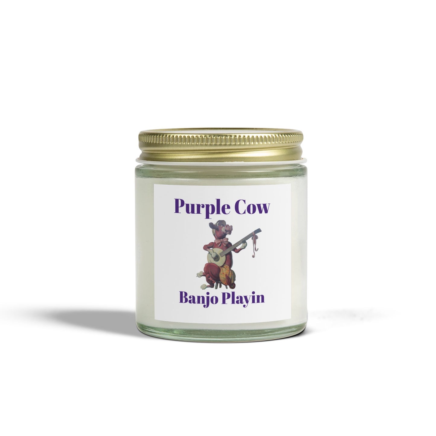 Purple Cow Banjo Playin - Scented Candles, Coconut Apricot Wax (4oz)