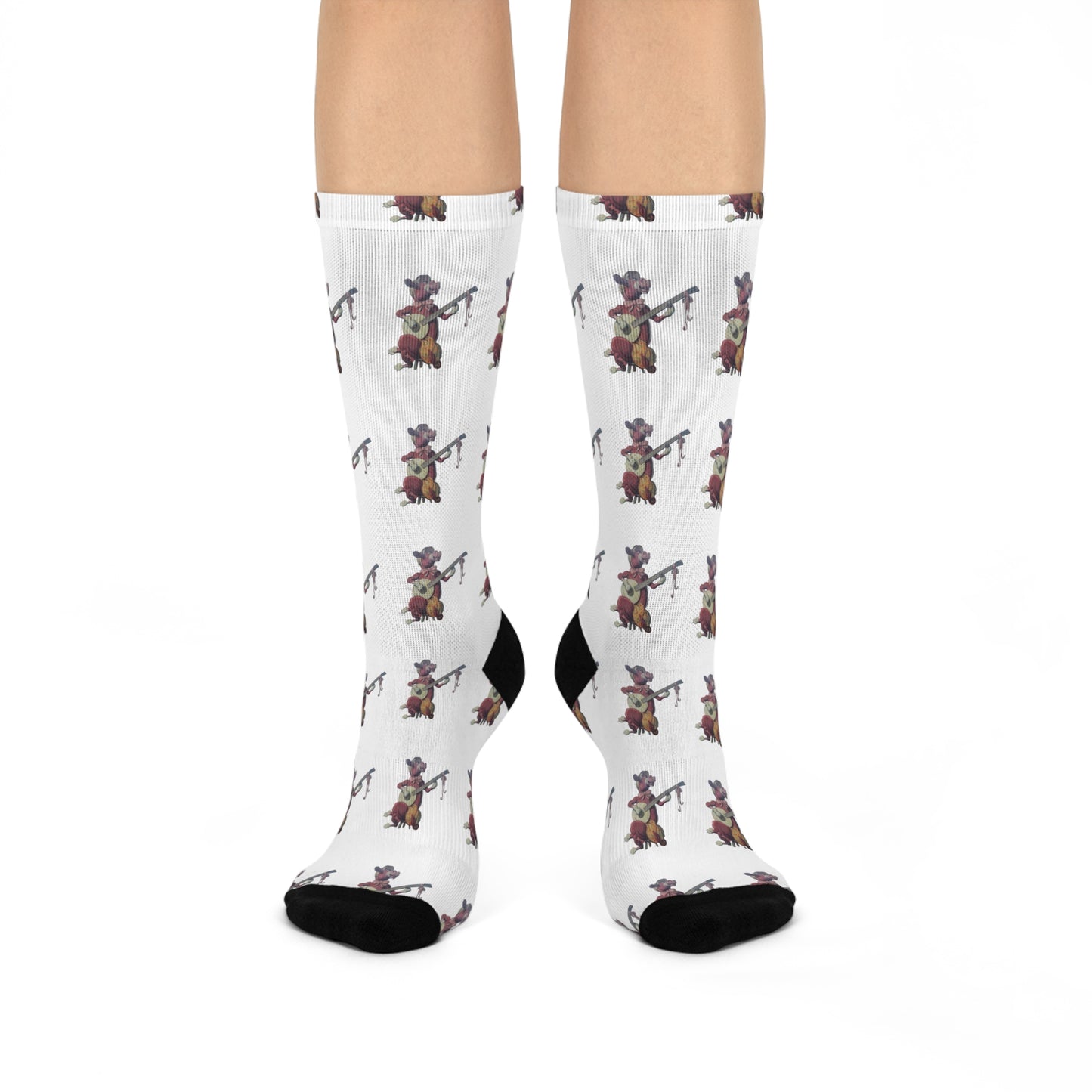 Purple Cow Banjo Playin - Cushioned Crew Socks