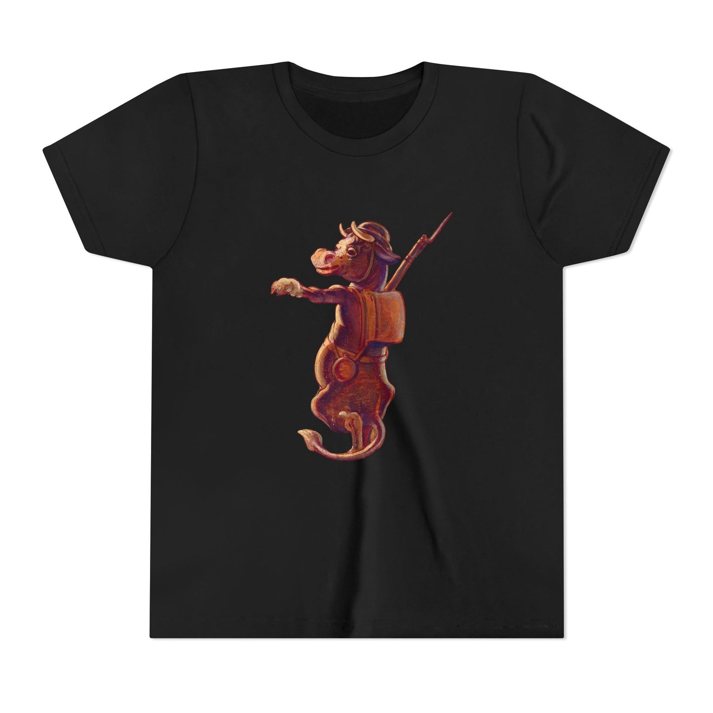 Whimsy in Uniform – The Purple Cow Soldier Youth Tee!