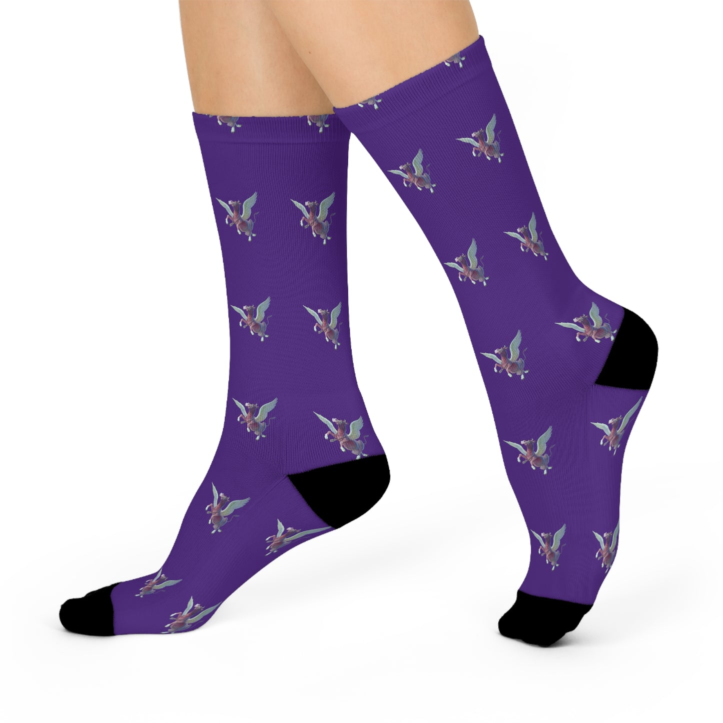 Purple Cow Pegasus - Cushioned Crew Socks