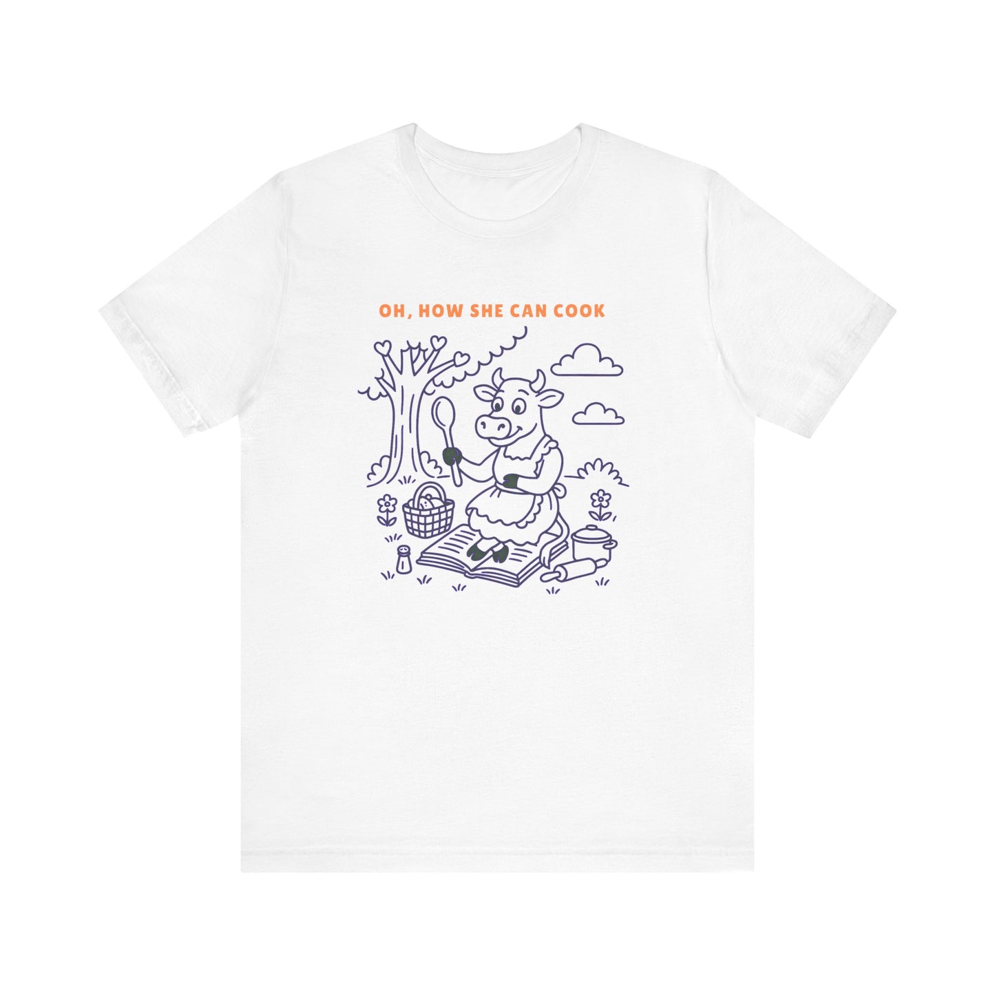 Oh, How She Can Cook Purple Cow T-Shirt