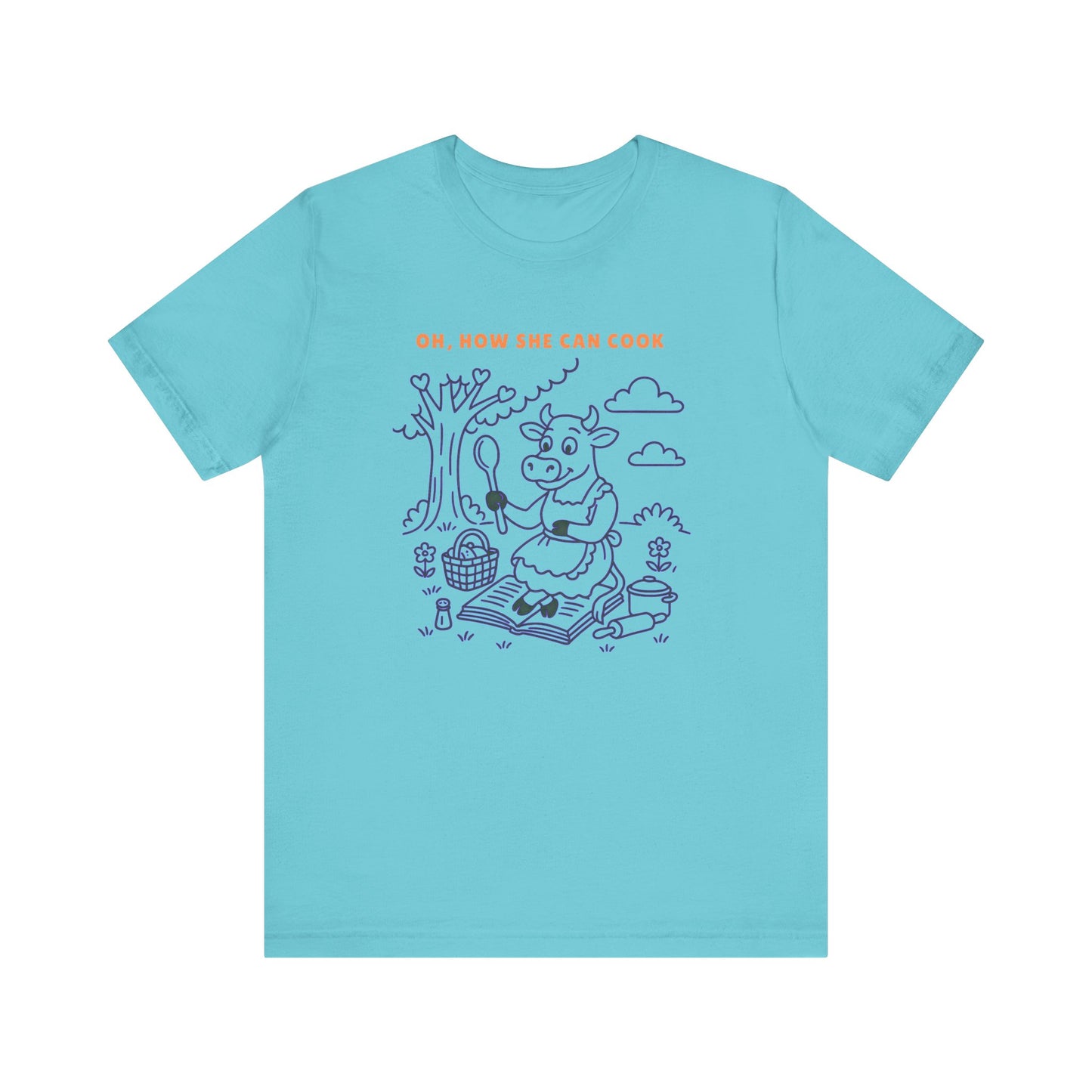 Oh, How She Can Cook Purple Cow T-Shirt