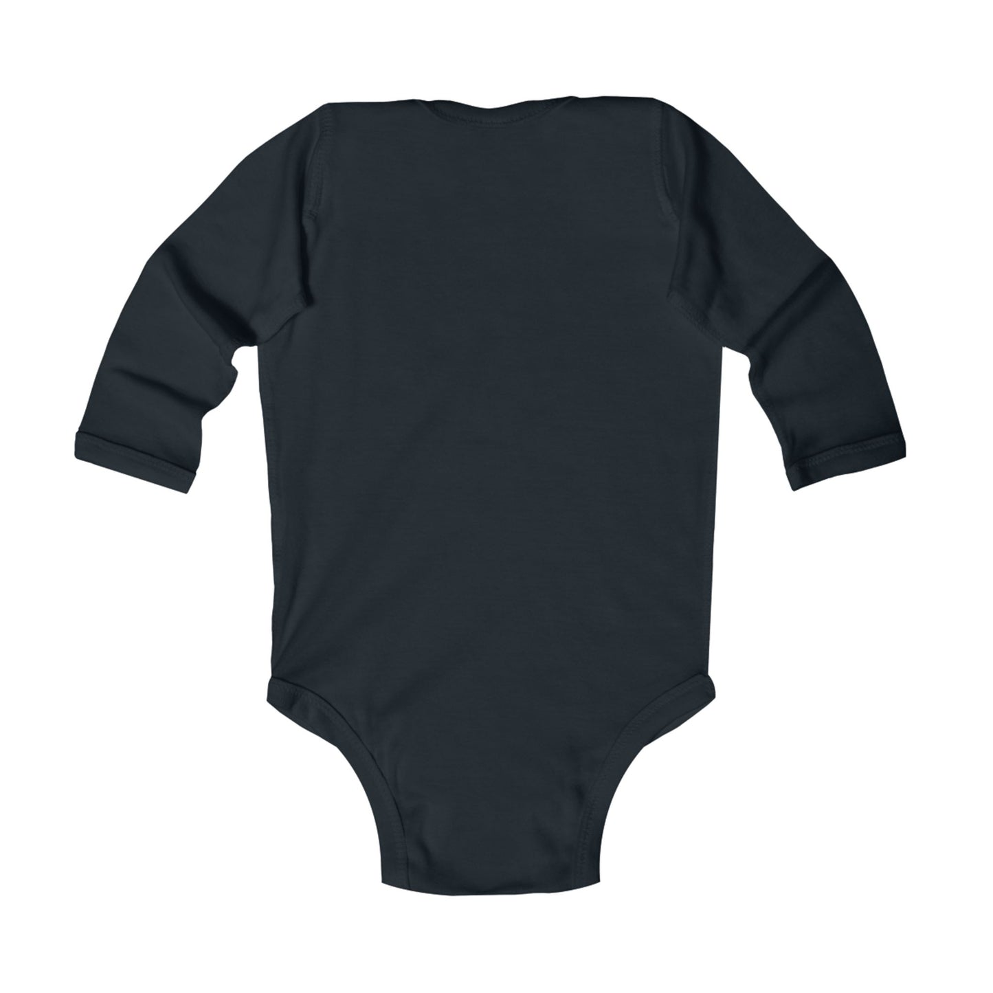 Infant Long Sleeve Bodysuit, Purple Cow banjo multi print