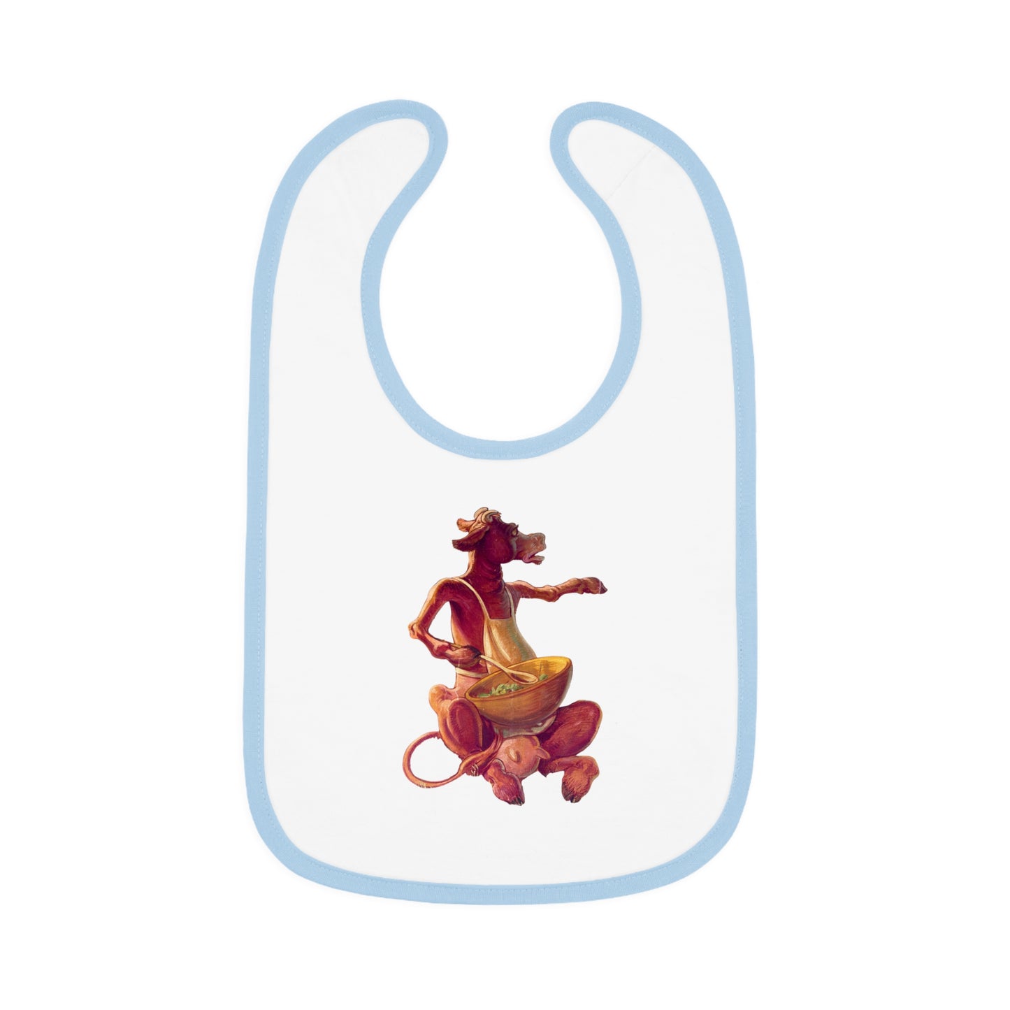 Baby Contrast Trim Jersey Bib Purple Cow chef