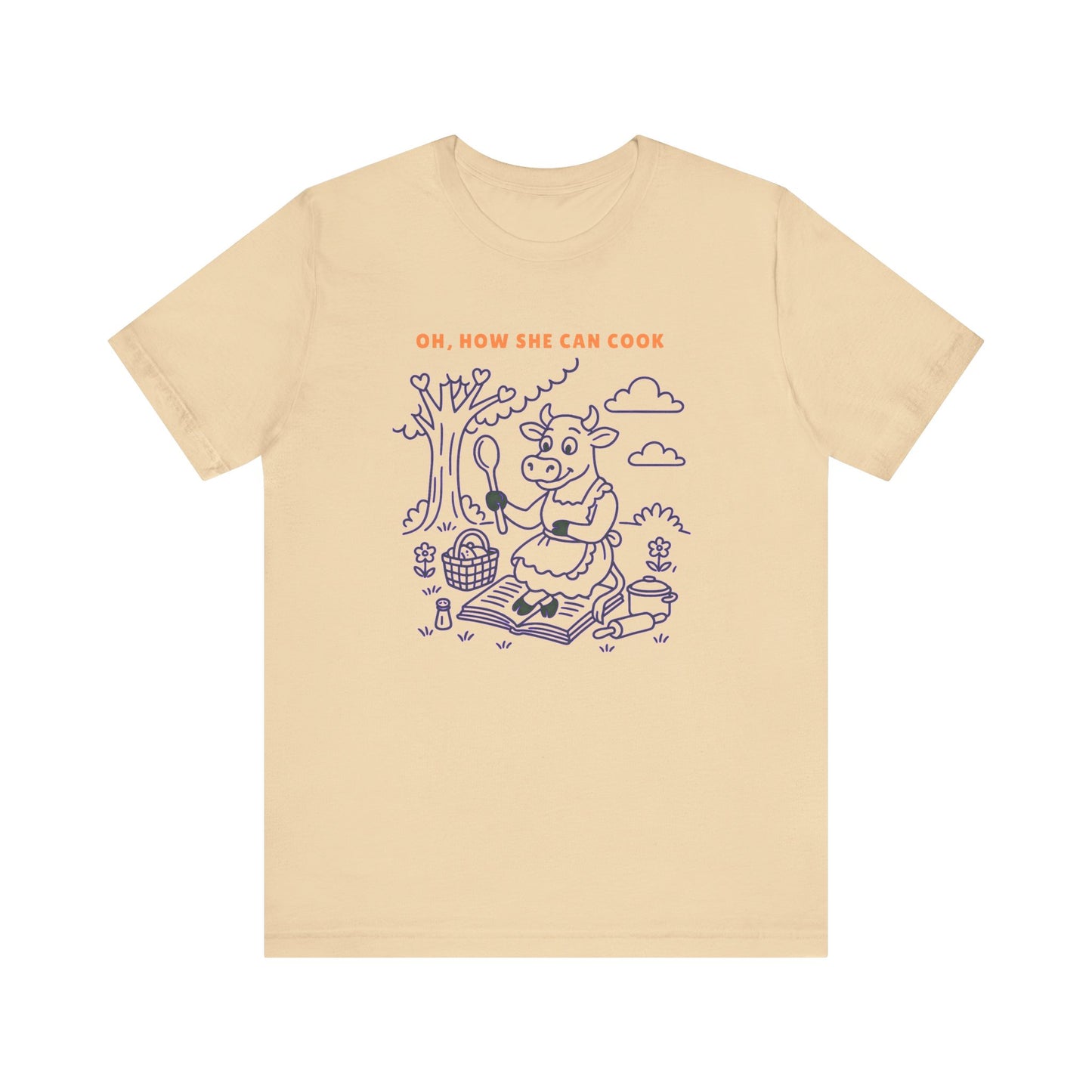 Oh, How She Can Cook Purple Cow T-Shirt