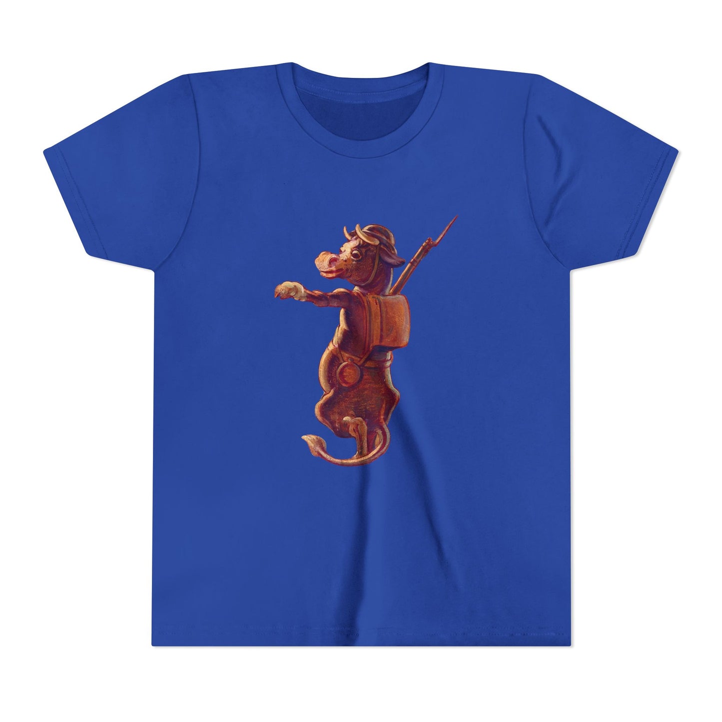 Whimsy in Uniform – The Purple Cow Soldier Youth Tee!