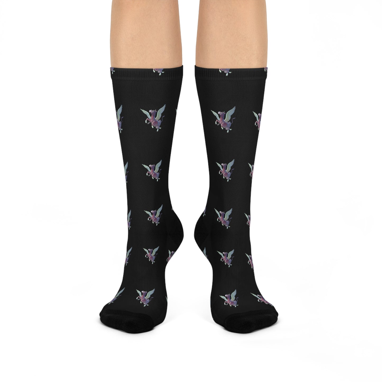 Purple Cow Pegasus - Cushioned Crew Socks