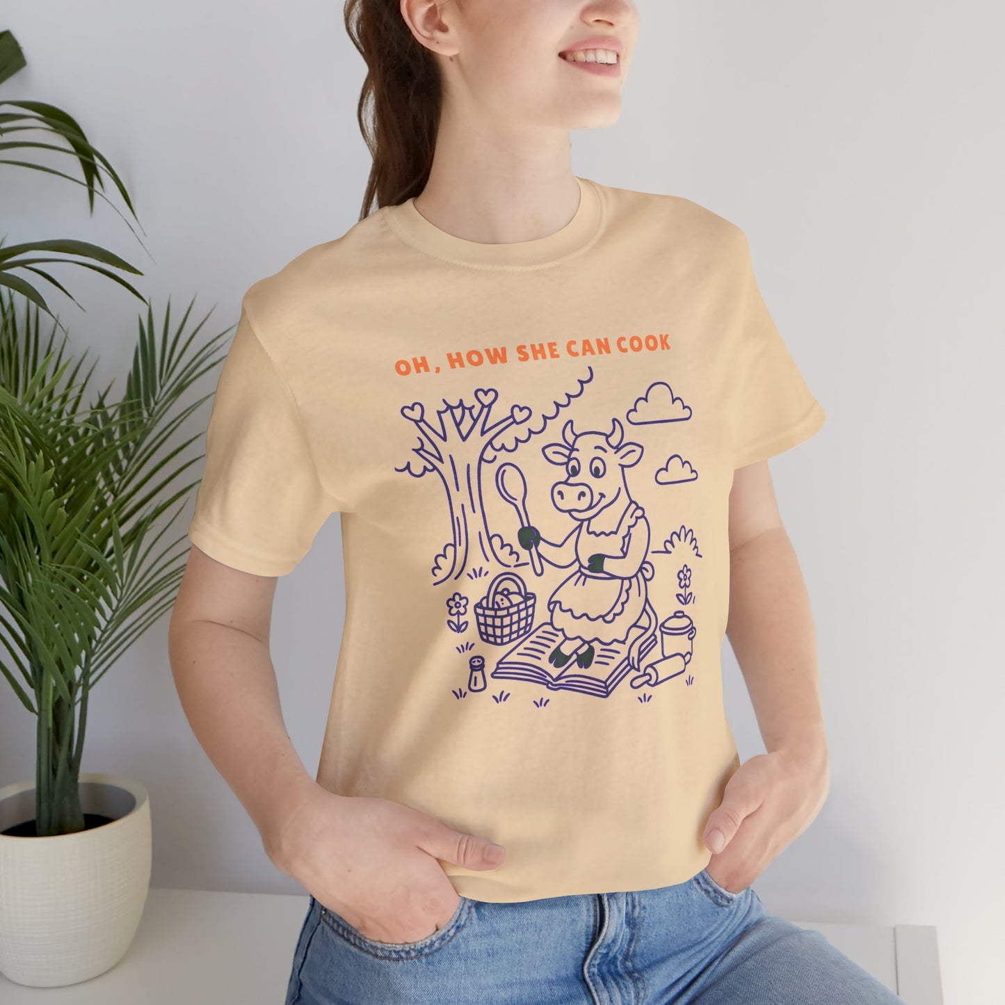 Oh, How She Can Cook Purple Cow T-Shirt