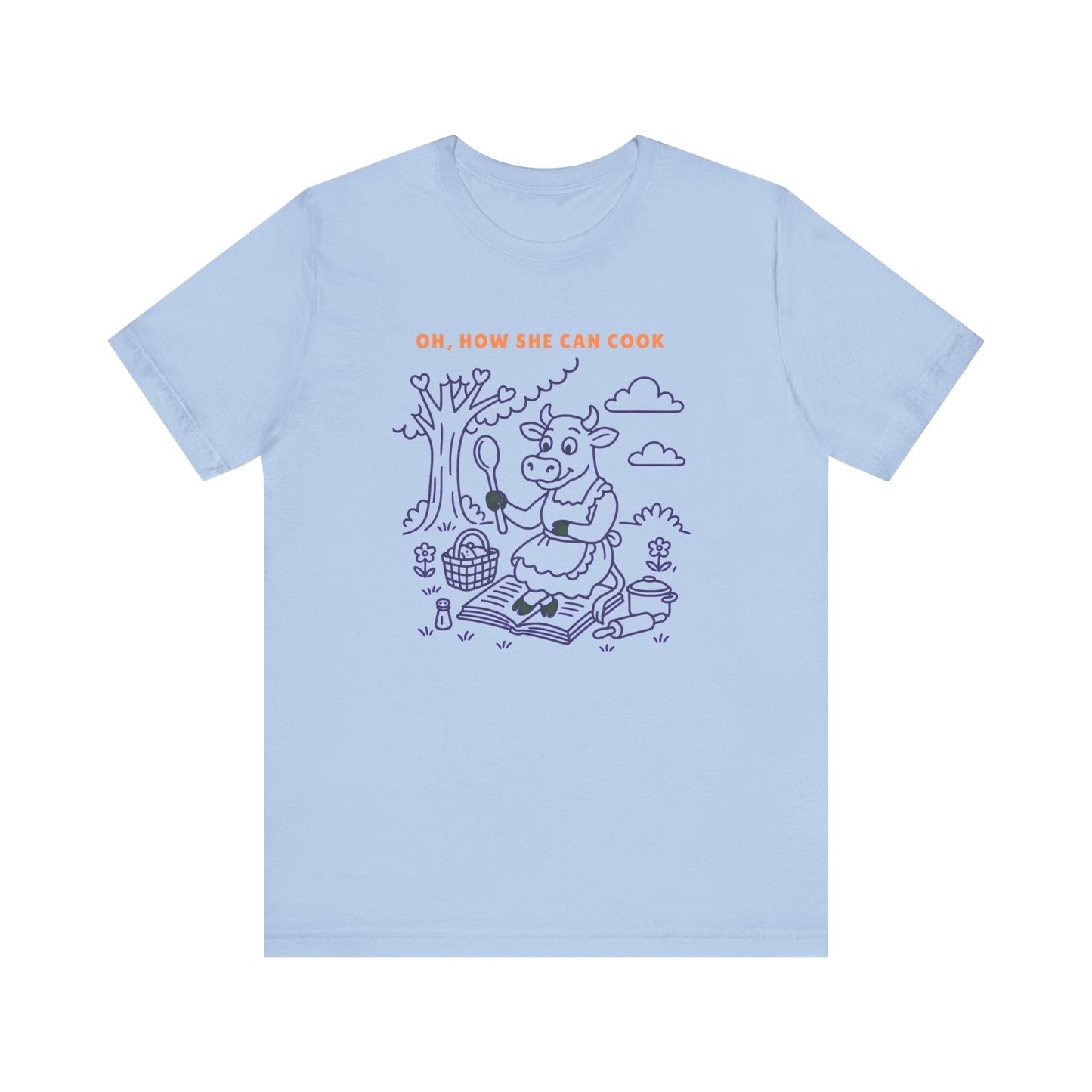 Oh, How She Can Cook Purple Cow T-Shirt