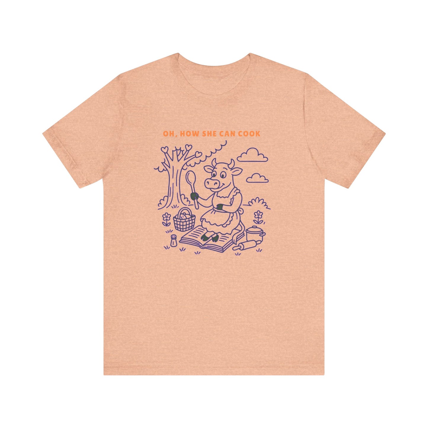 Oh, How She Can Cook Purple Cow T-Shirt