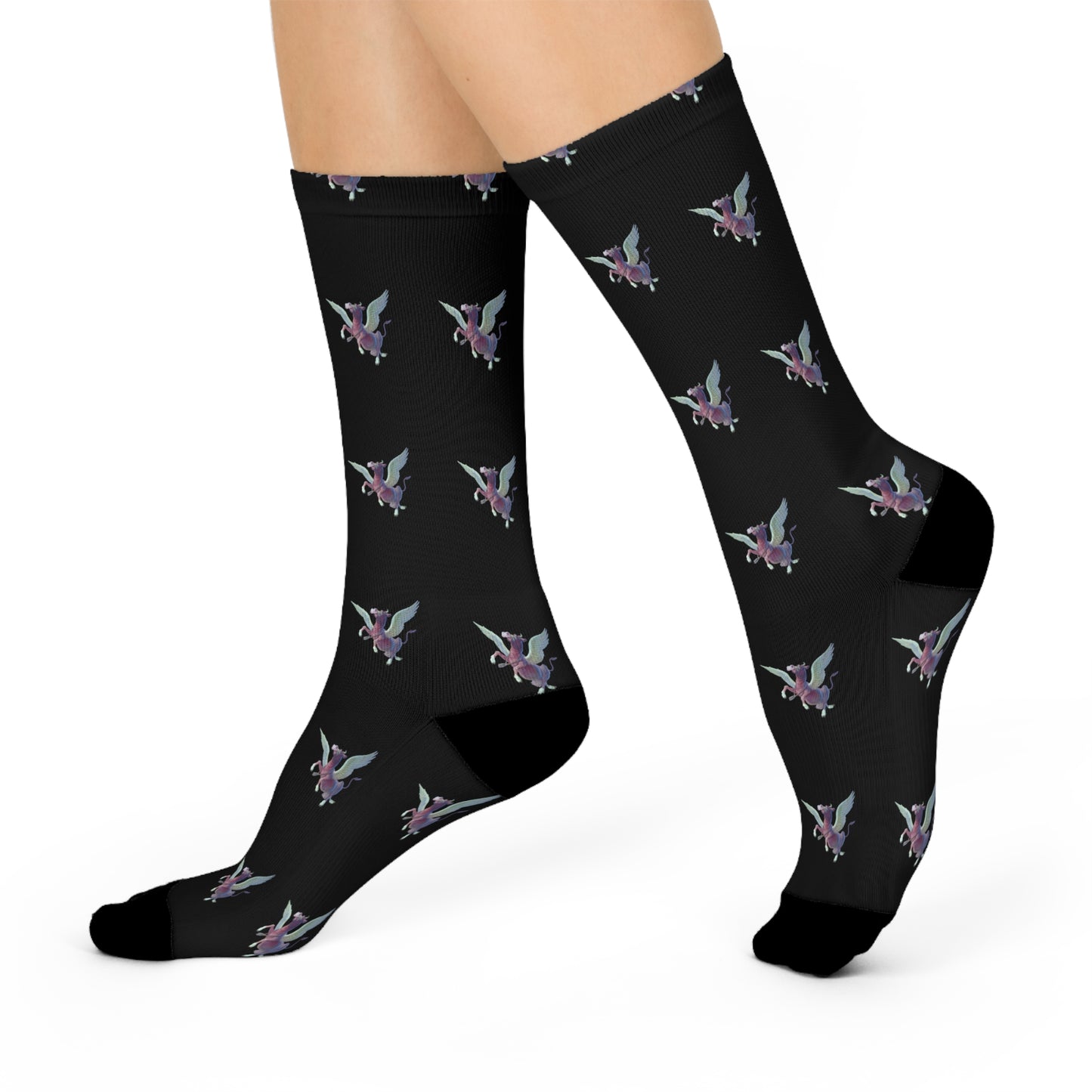 Purple Cow Pegasus - Cushioned Crew Socks