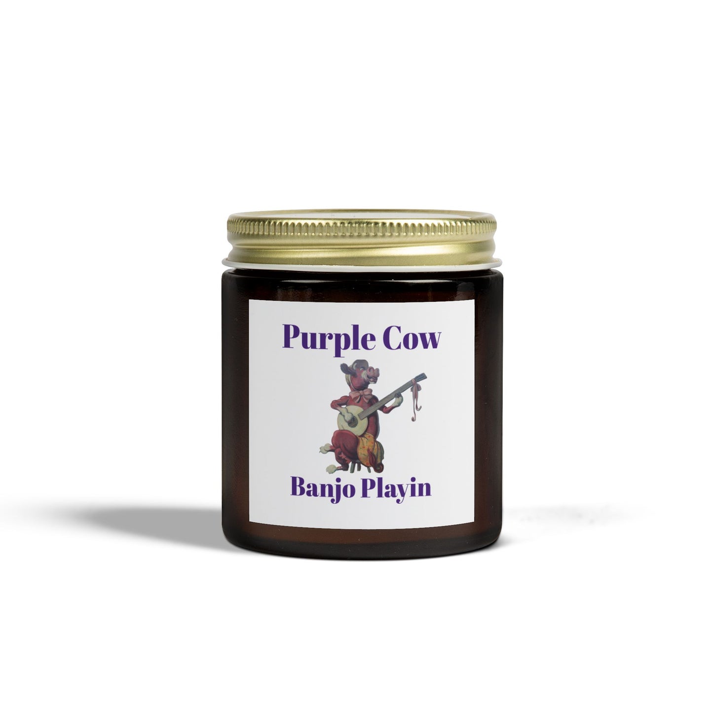 Purple Cow Banjo Playin - Scented Candles, Coconut Apricot Wax (4oz)
