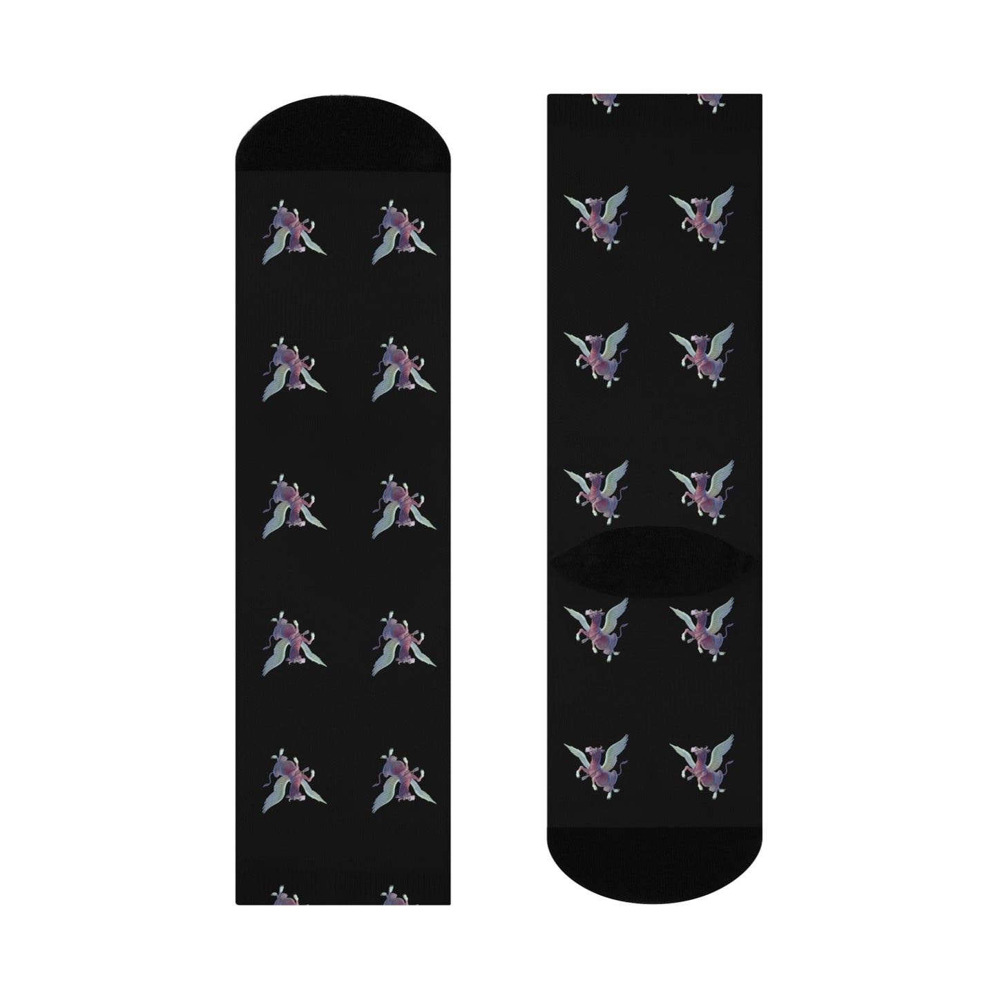Purple Cow Pegasus - Cushioned Crew Socks