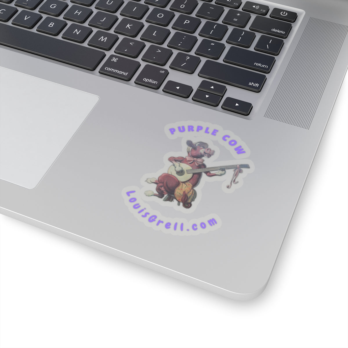 Purple Cow Banjo - Kiss-Cut Louis Grell Stickers