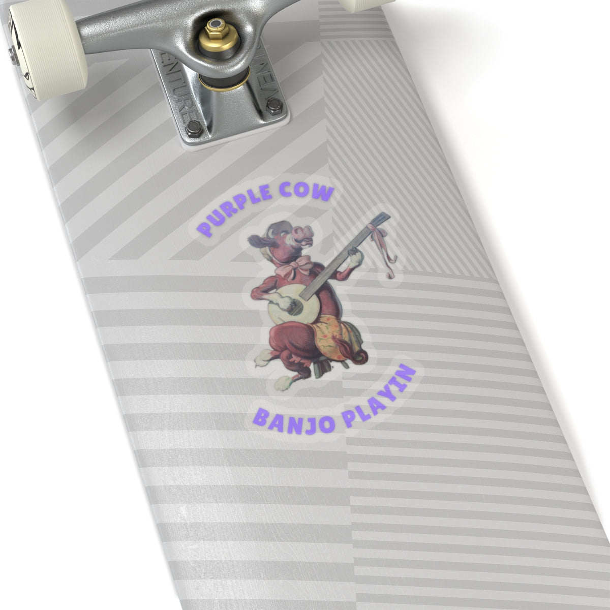 Purple Cow Banjo Kiss-Cut Stickers
