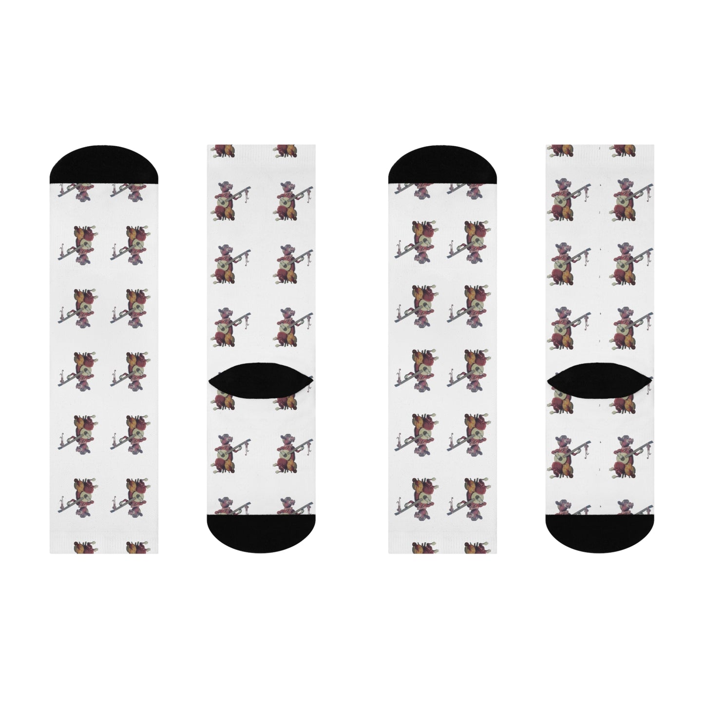 Purple Cow Banjo Playin - Cushioned Crew Socks