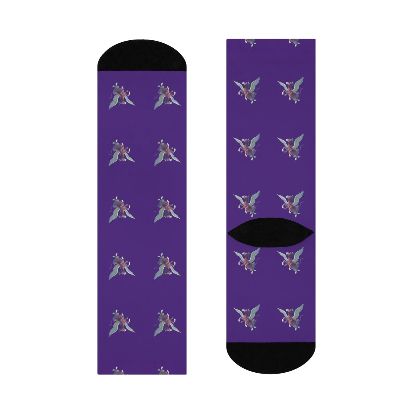 Purple Cow Pegasus - Cushioned Crew Socks