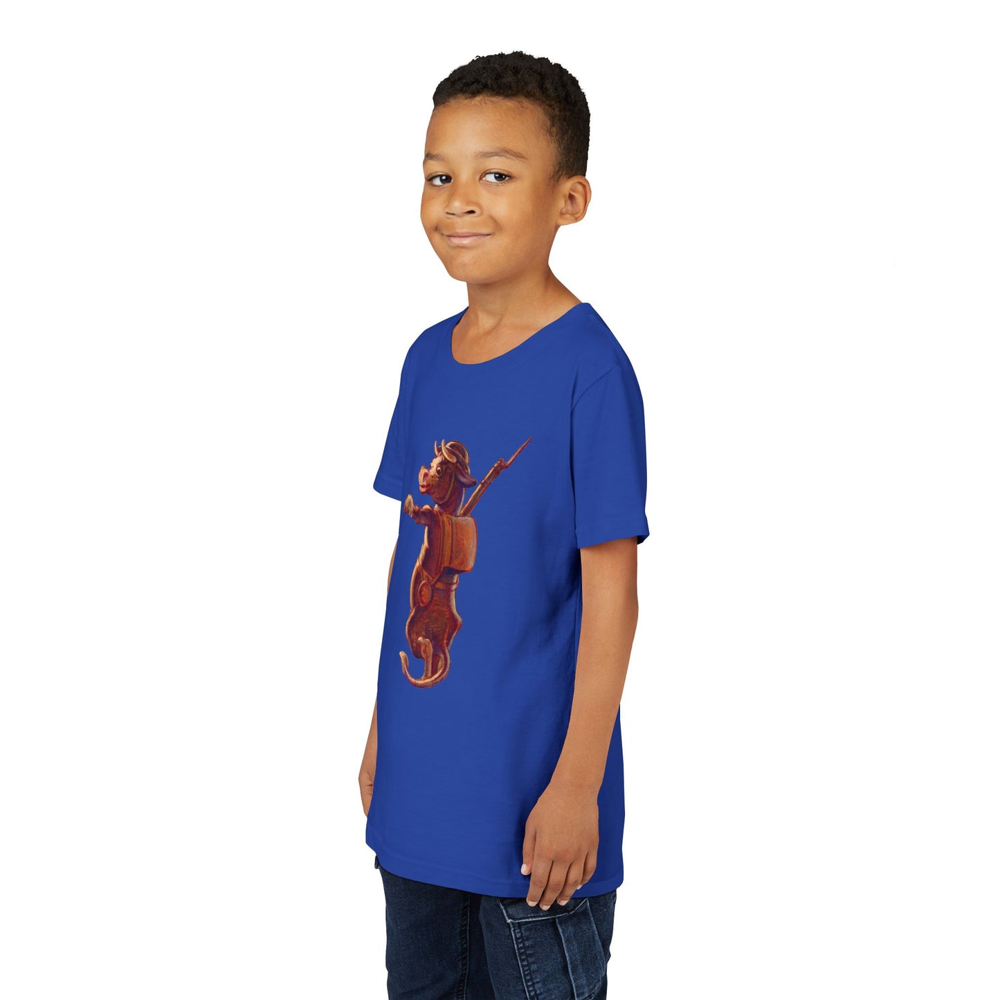 Whimsy in Uniform – The Purple Cow Soldier Youth Tee!