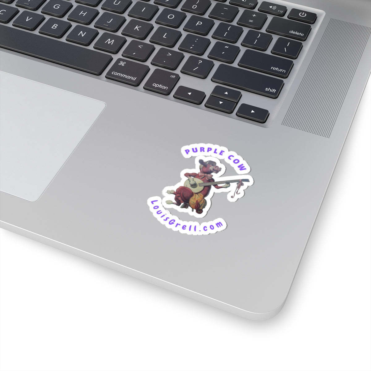 Purple Cow Banjo - Kiss-Cut Louis Grell Stickers