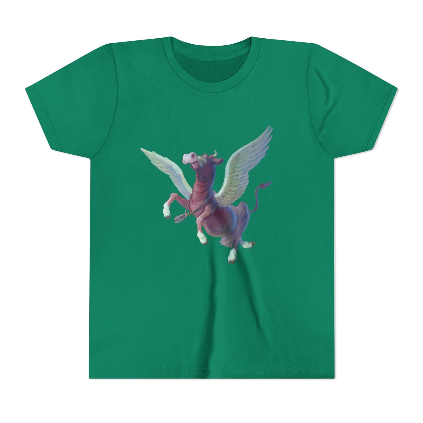 Pegasus flying Purple Cow youth T-Shirt