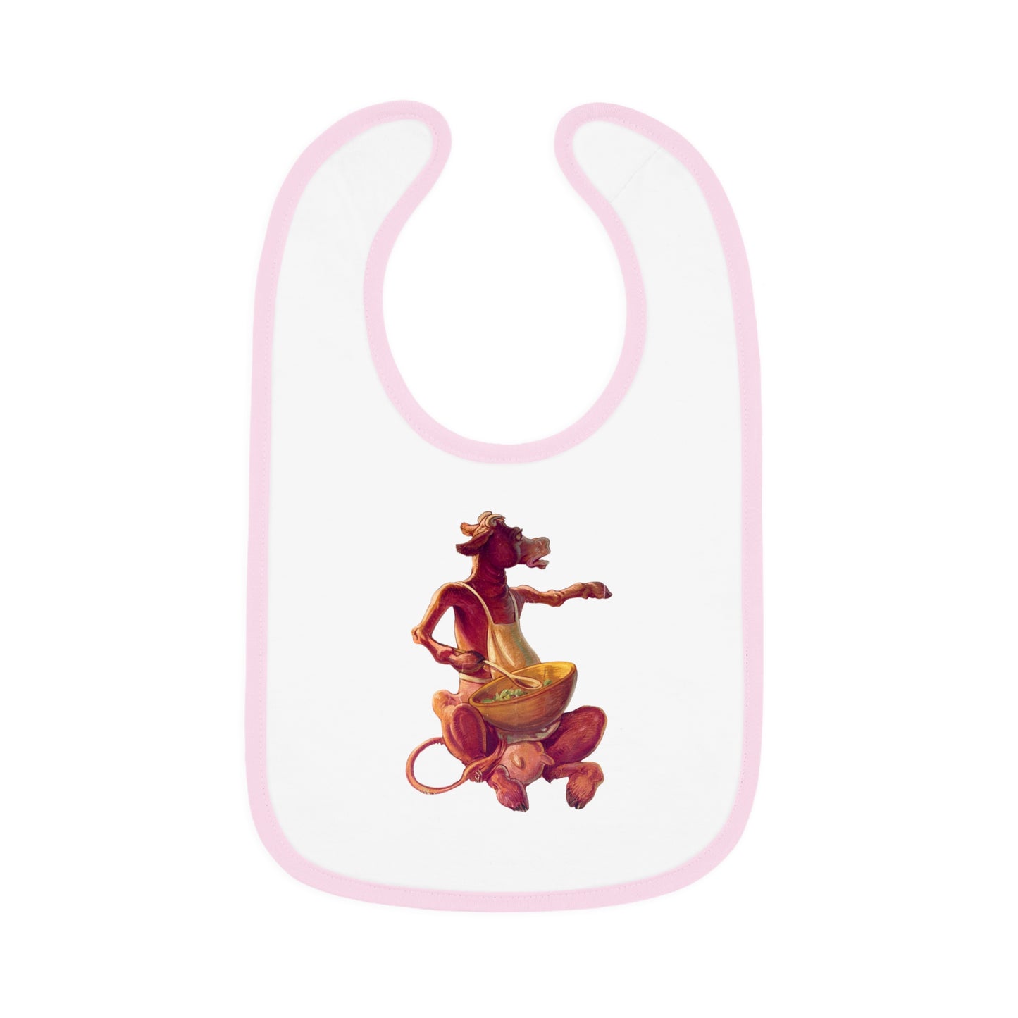 Baby Contrast Trim Jersey Bib Purple Cow chef
