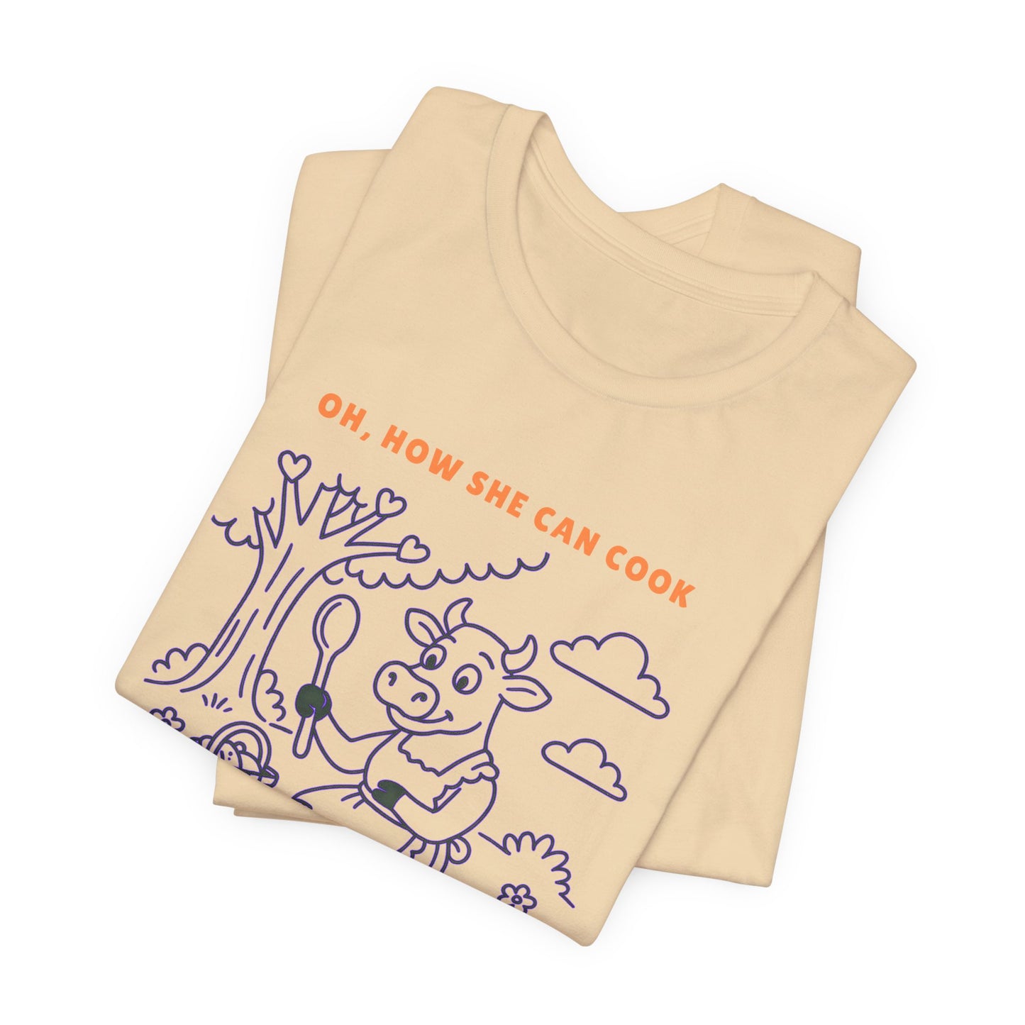Oh, How She Can Cook Purple Cow T-Shirt
