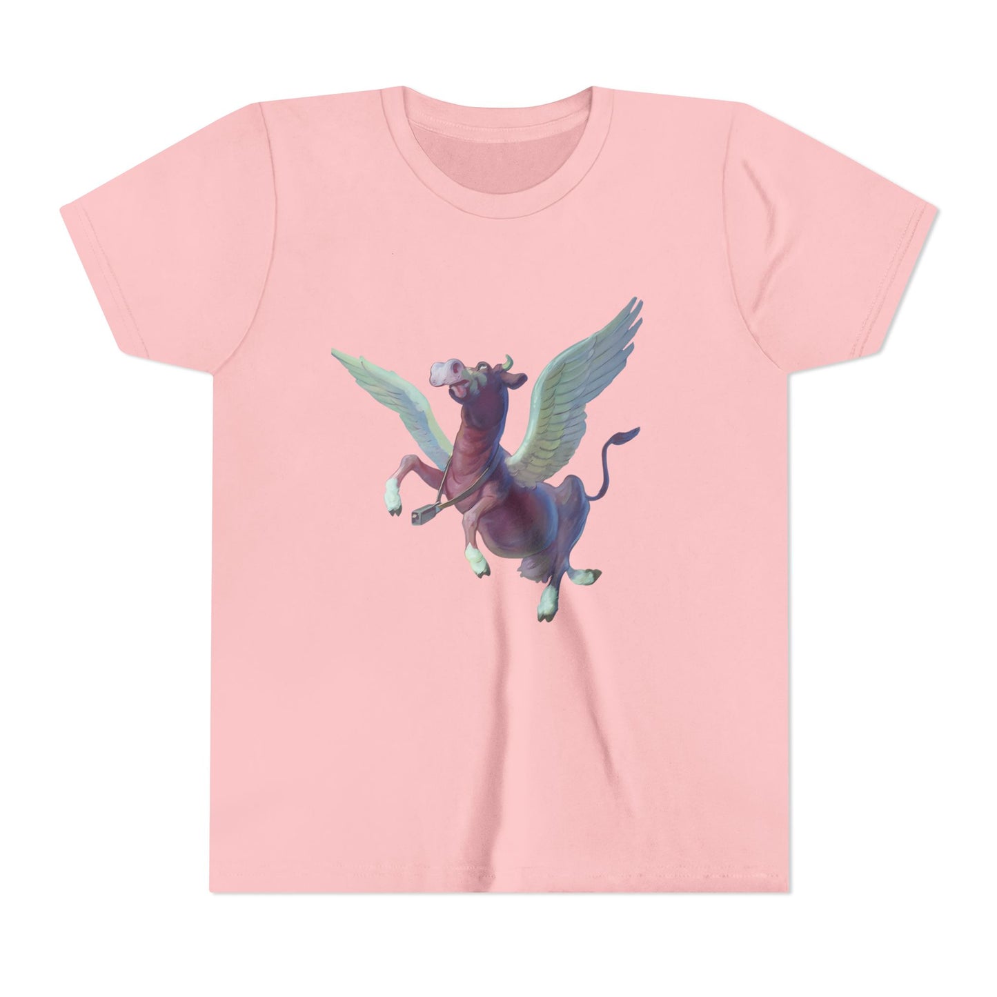 Pegasus flying Purple Cow youth T-Shirt