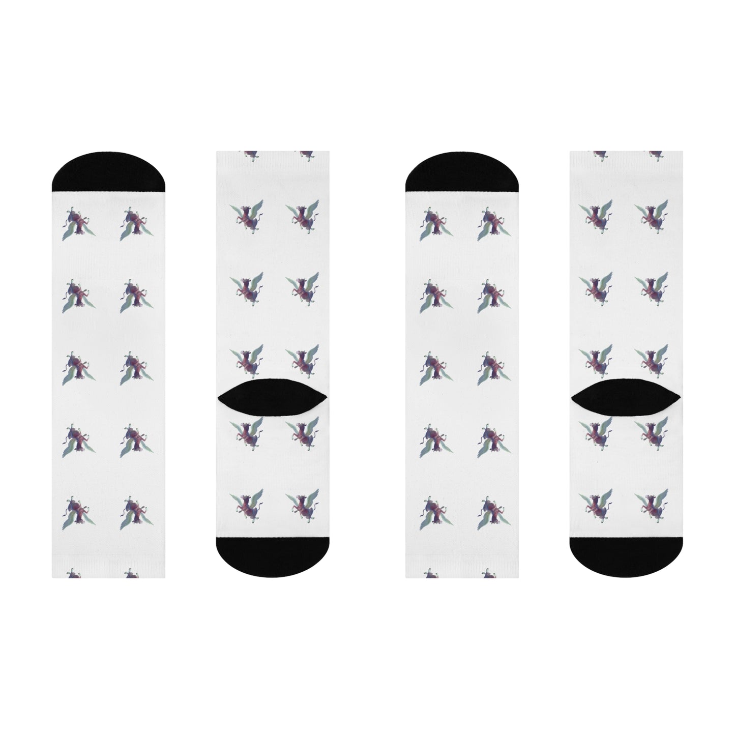 Purple Cow Pegasus - Cushioned Crew Socks