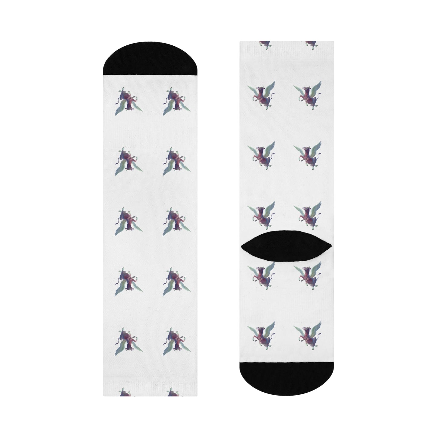 Purple Cow Pegasus - Cushioned Crew Socks