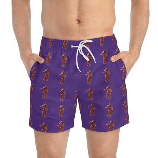 Marching Moo – Men’s Purple Cow Swim Trunks
