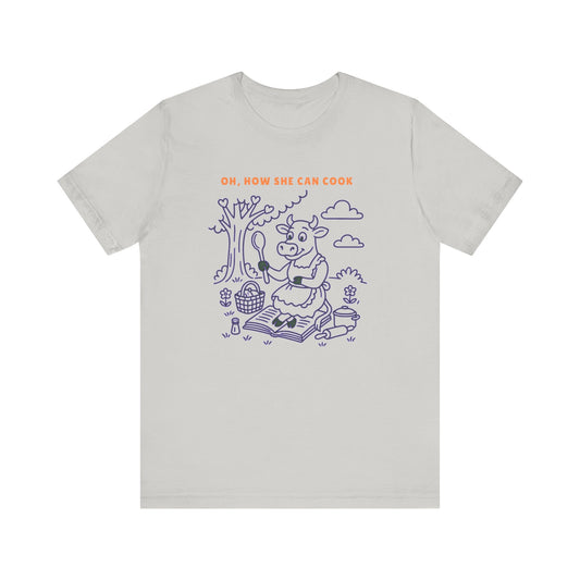 Oh, How She Can Cook Purple Cow T-Shirt