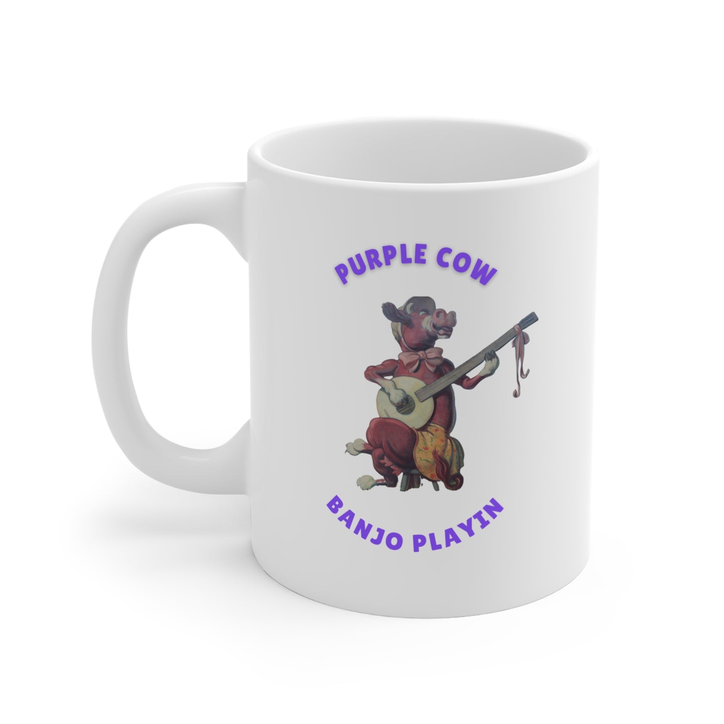 Purple Cow Banjo Mug 11oz coffee mug