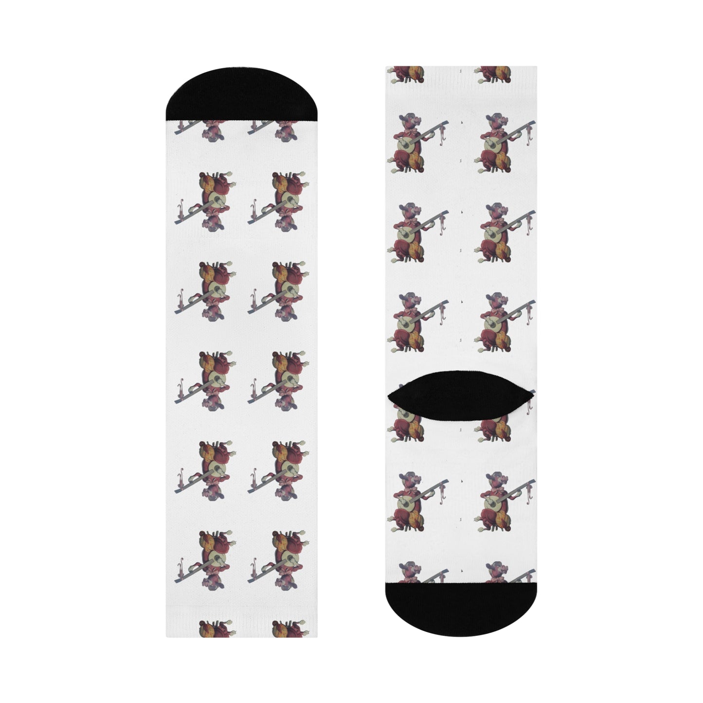 Purple Cow Banjo Playin - Cushioned Crew Socks