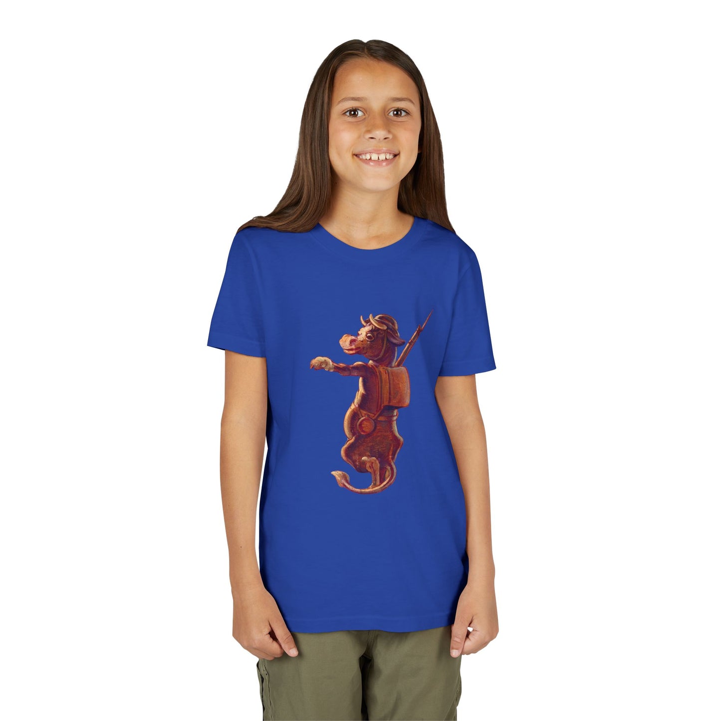 Whimsy in Uniform – The Purple Cow Soldier Youth Tee!