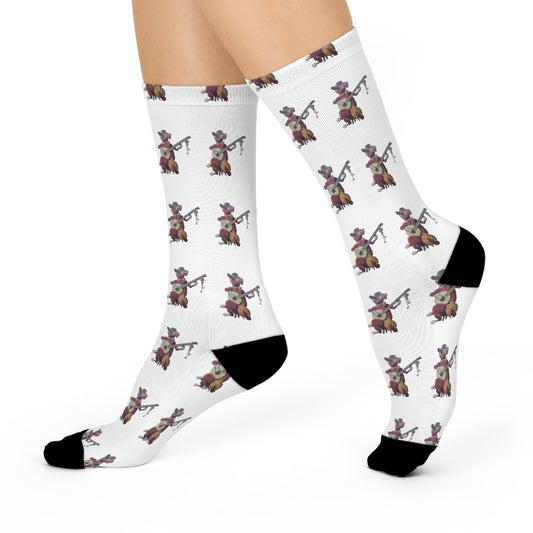 Purple Cow Banjo Playin - Cushioned Crew Socks