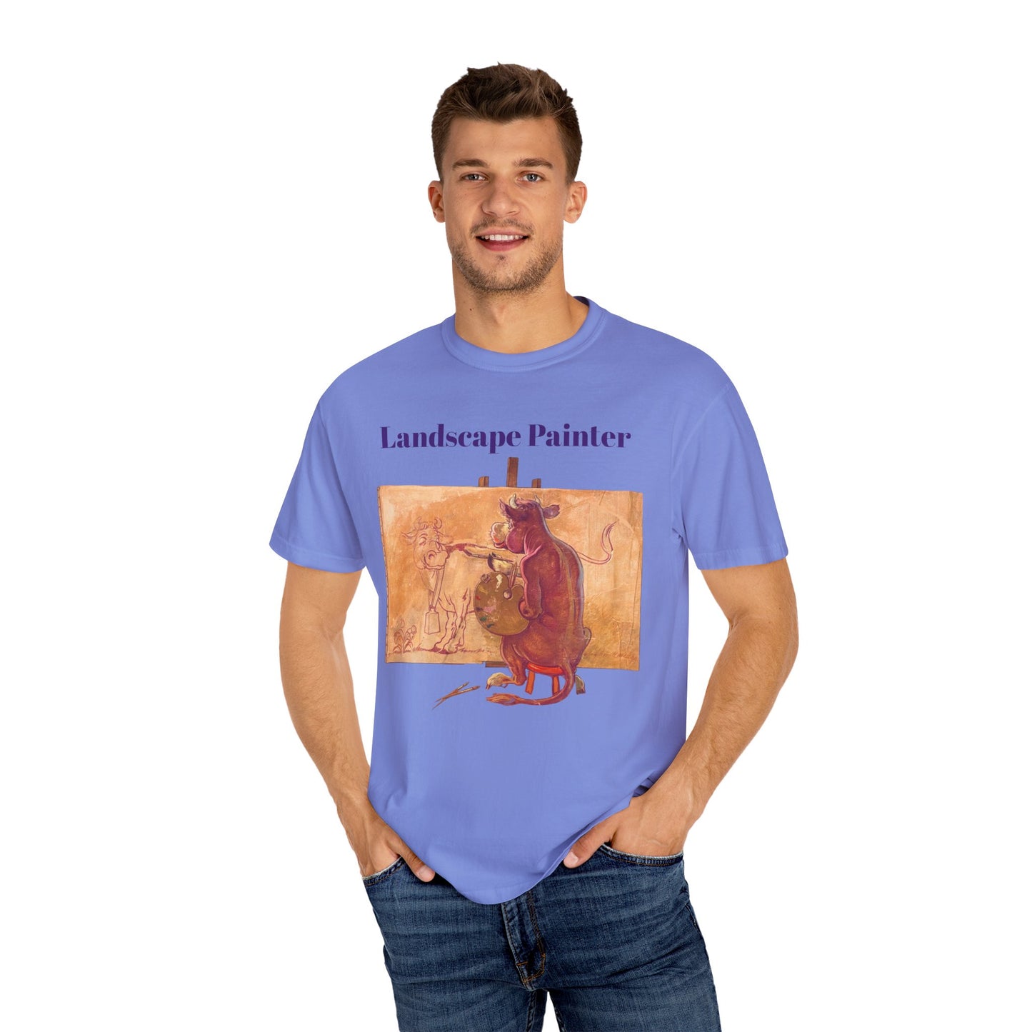 “Landscape Painter” – Purple Cow Artist T-Shirt