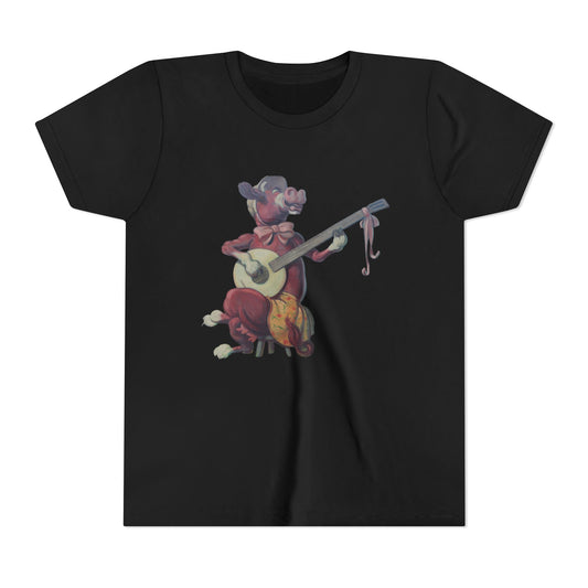 Purple Cow banjo player youth T-Shirt