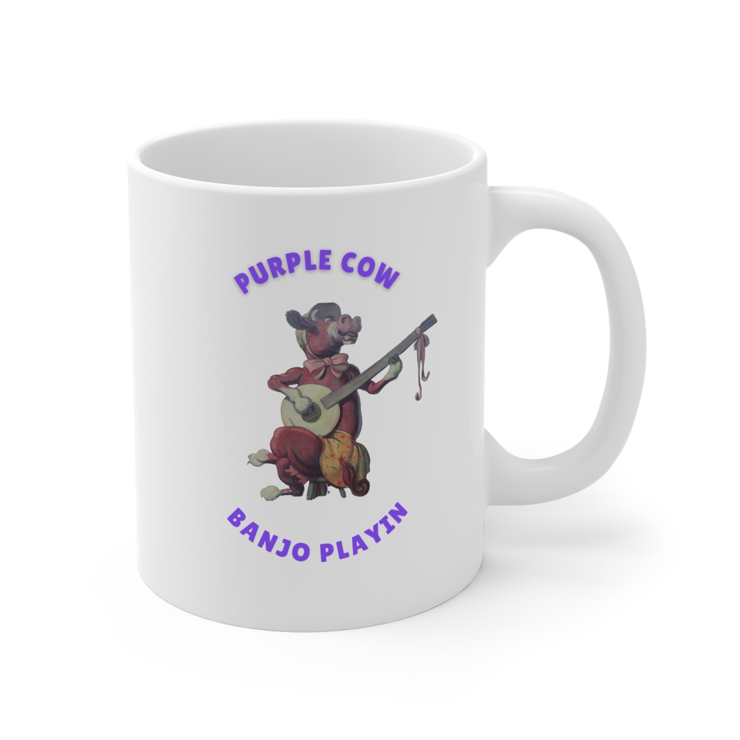 Purple Cow Banjo Mug 11oz coffee mug