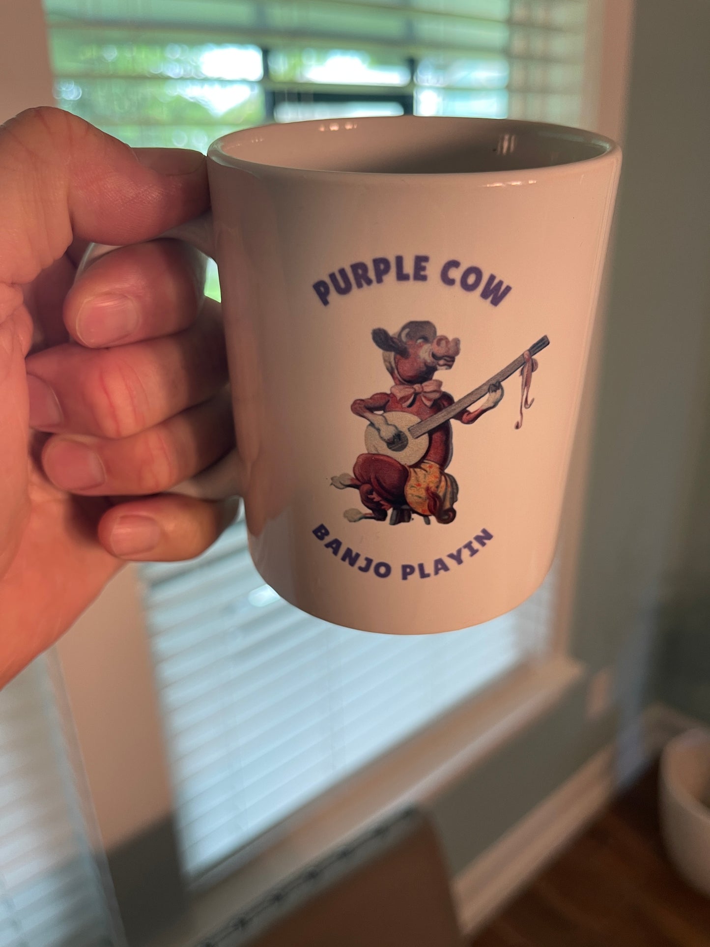 Purple Cow Banjo Mug 11oz coffee mug